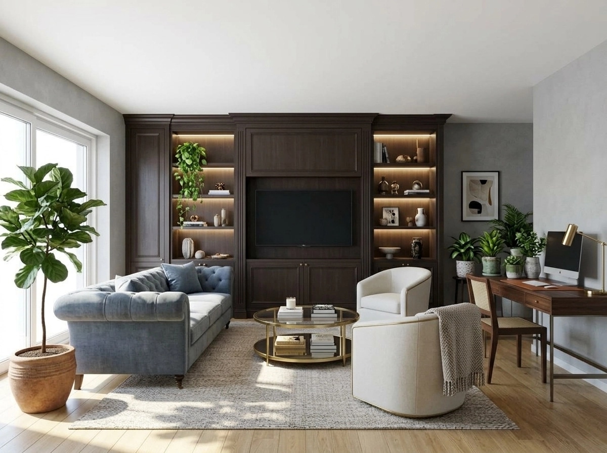 Transitional Living Room design — interior photo by GenRoom AI