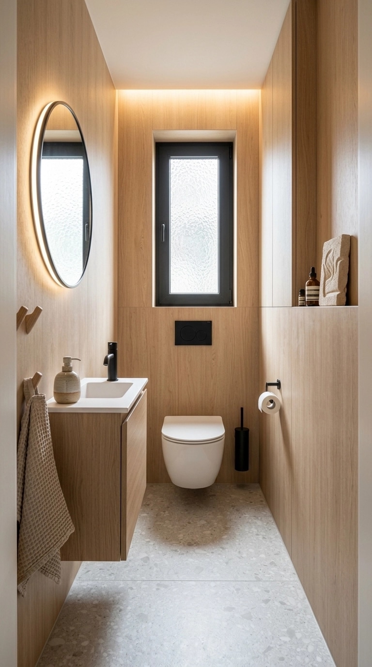 Bathroom interior in Scandinavian style — photo by GenRoom AI