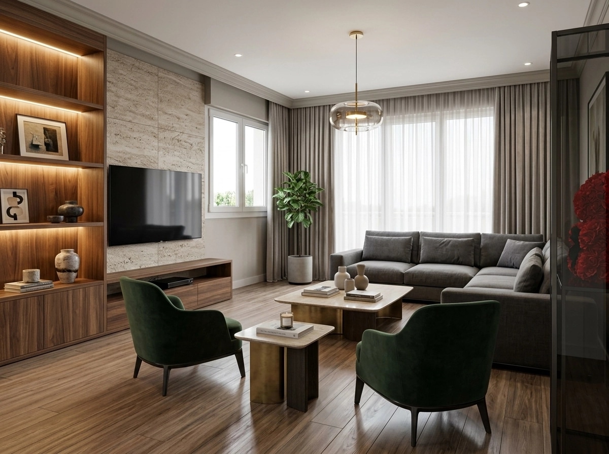 Interior design in Contemporary style — Living Room by GenRoom AI