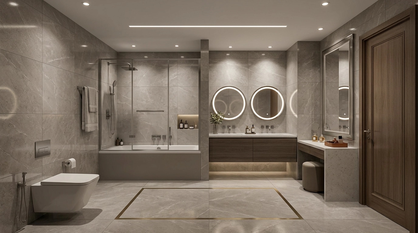 Bathroom interior in Contemporary style — photo by GenRoom AI