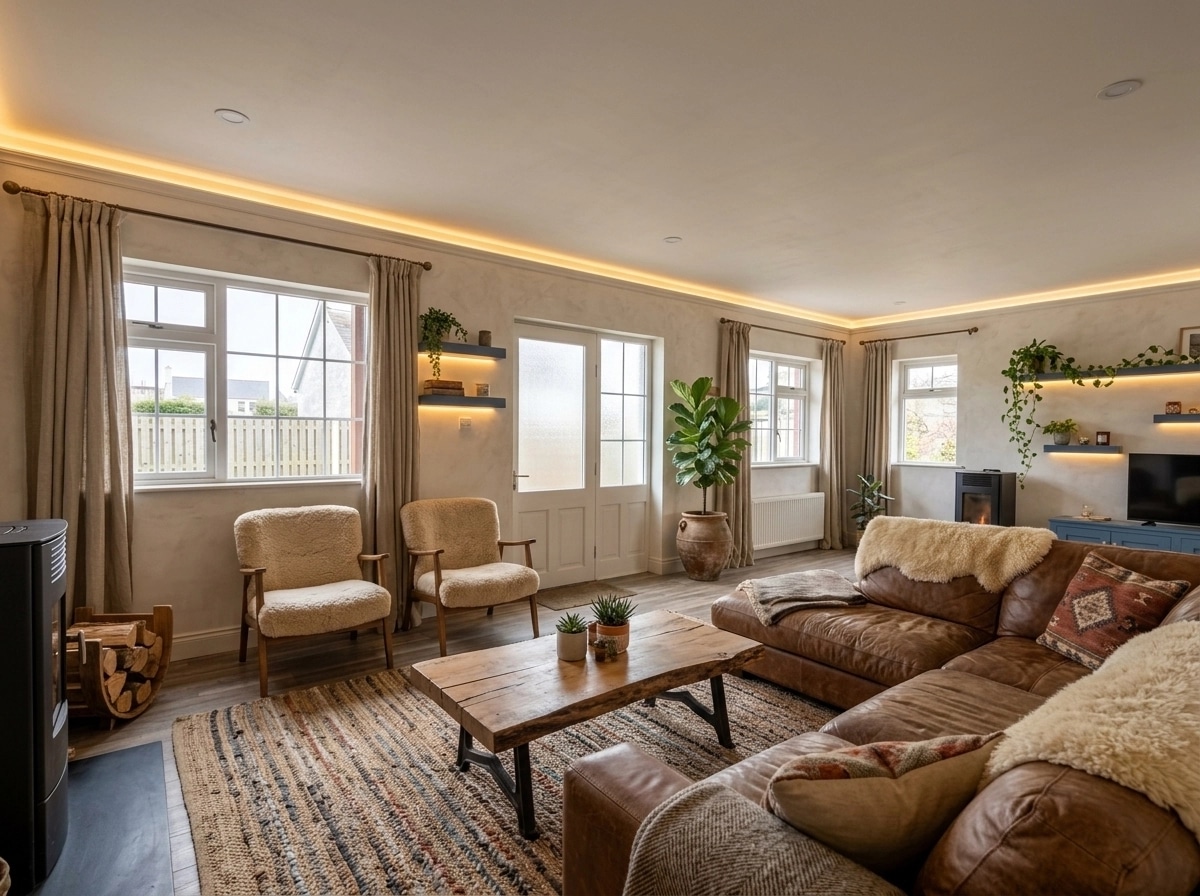 Interior design in Rustic style — Living Room by GenRoom AI