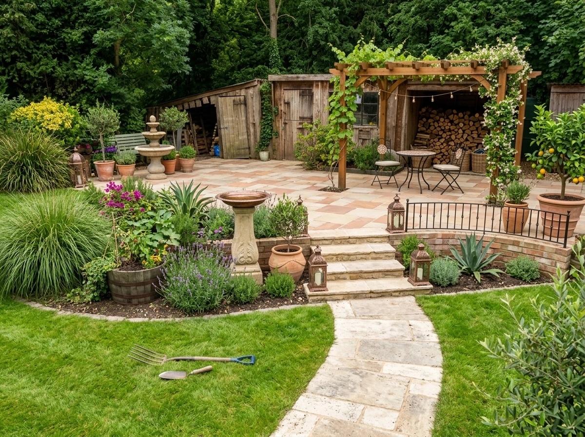 Landscape design in Mediterranean Yard style — Yard by GenRoom AI