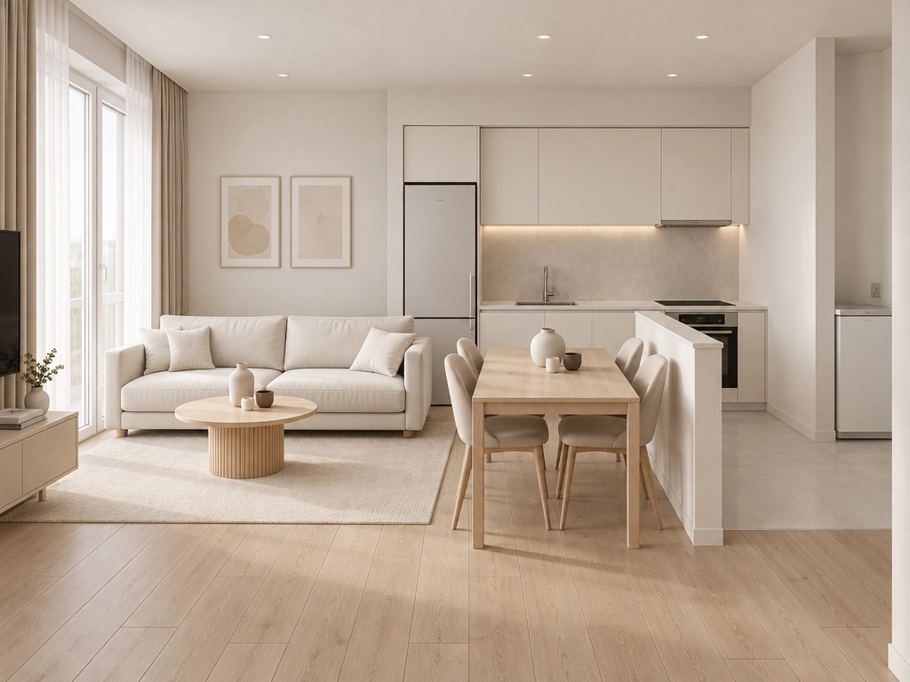 Interior design in Minimalism style — Living Room by GenRoom AI