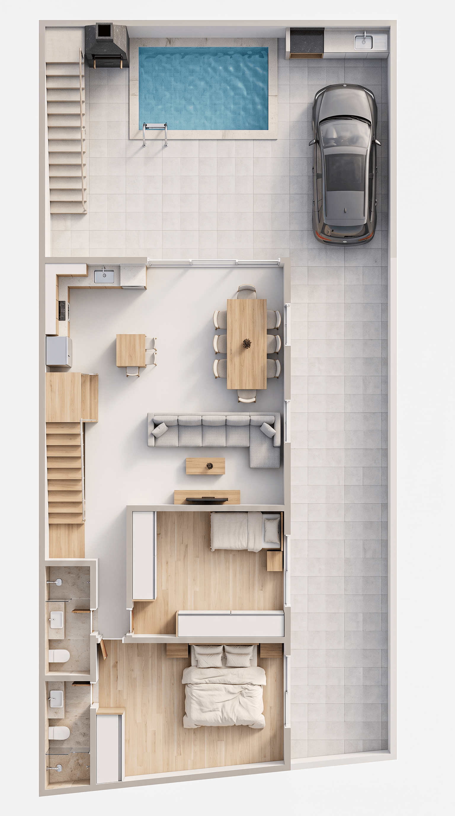 Interior design in Minimalism style — Living Room by GenRoom AI