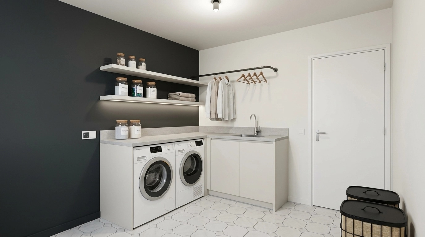 Interior design in Minimalism style — laundry by GenRoom AI