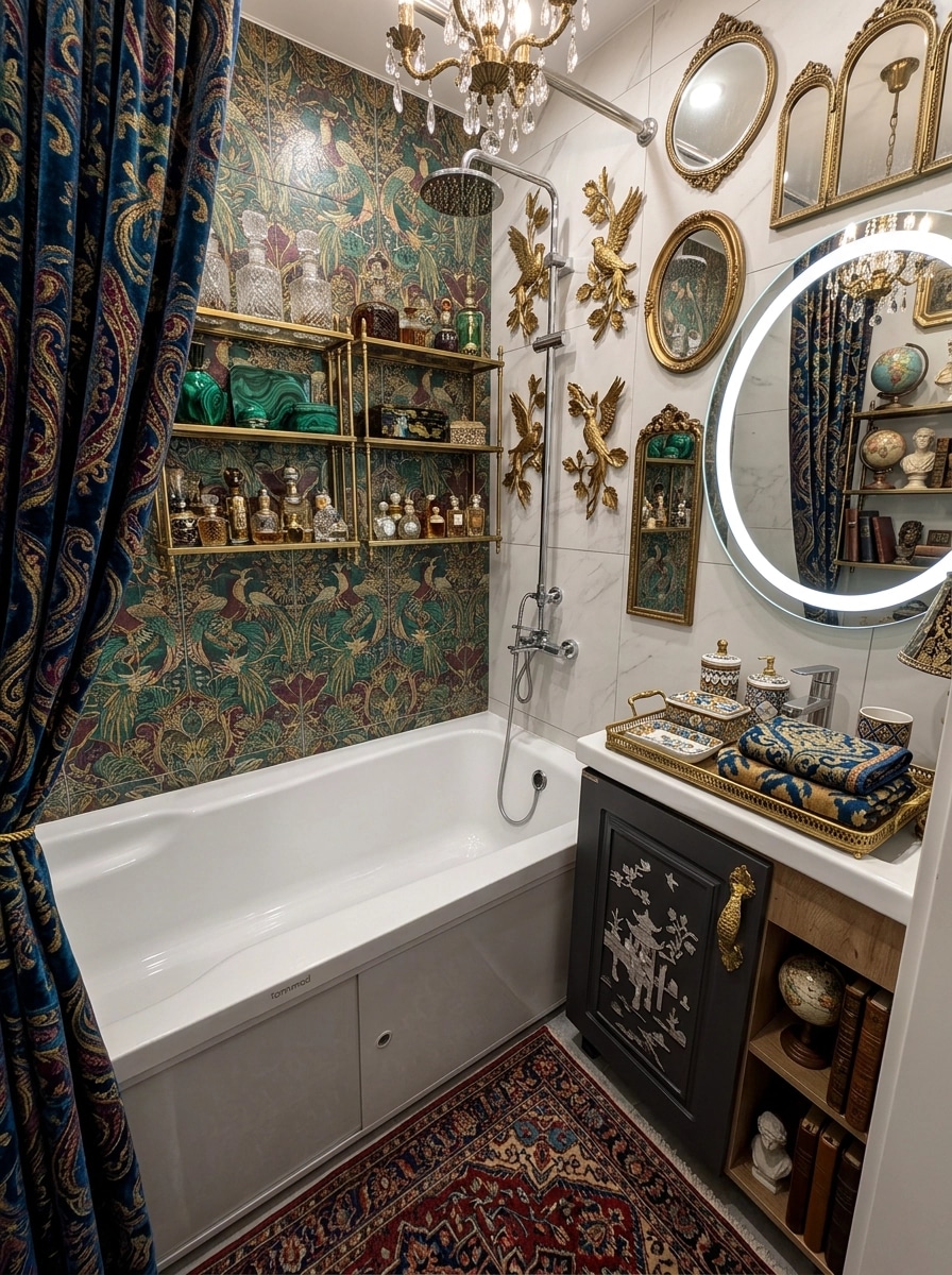 Bathroom interior in Maximalist style — photo by GenRoom AI