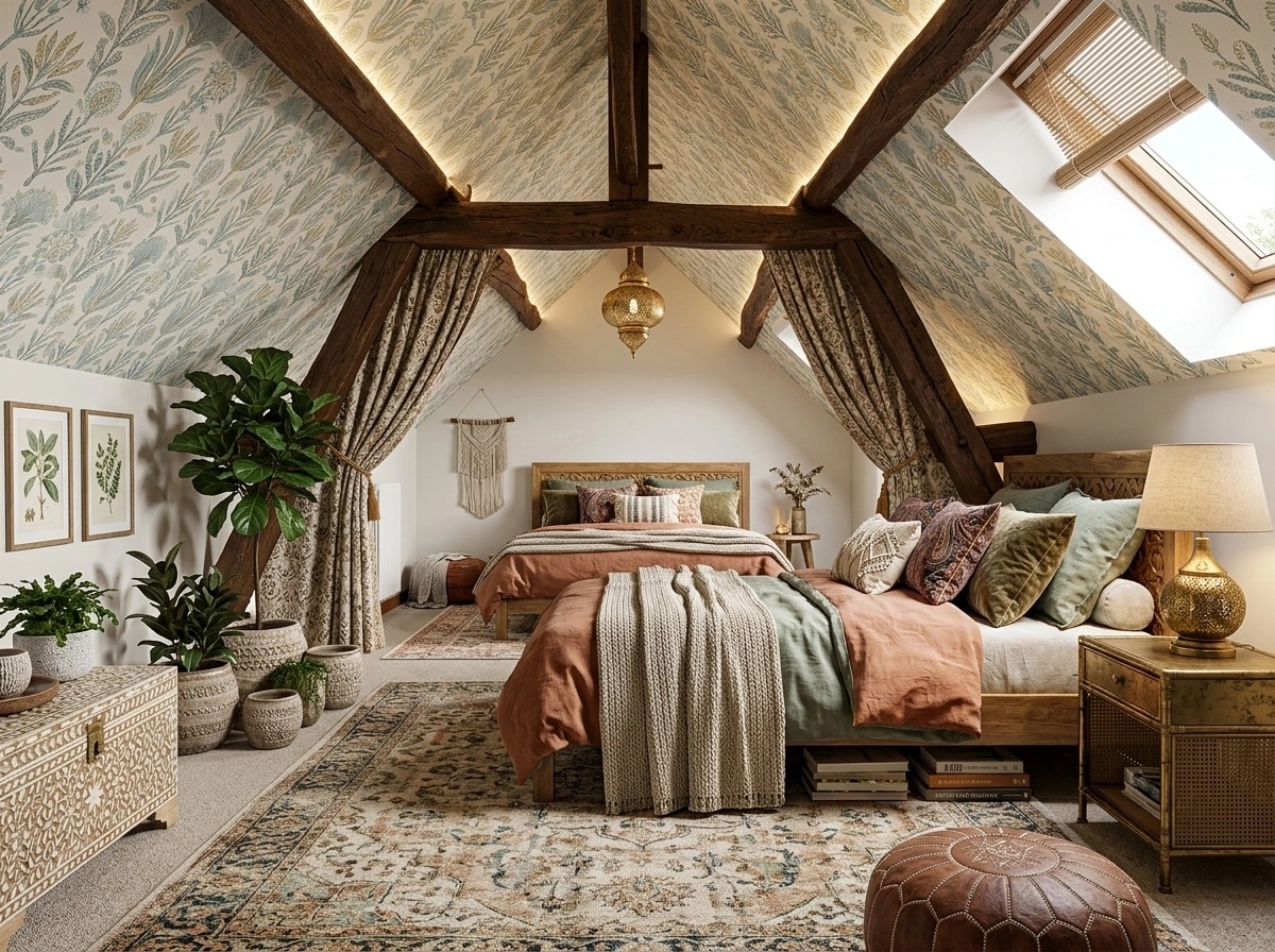 Bohemian Bedroom design — interior photo by GenRoom AI