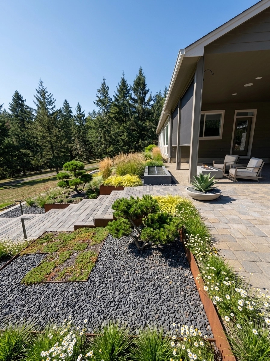 Landscape design in Minimalist Yard style — Yard by GenRoom AI