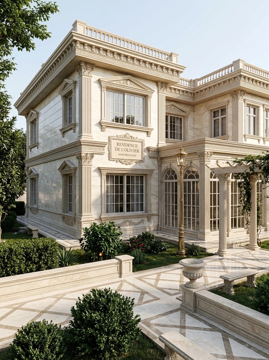 Neoclassic Facade Fachada design — facade photo by GenRoom AI