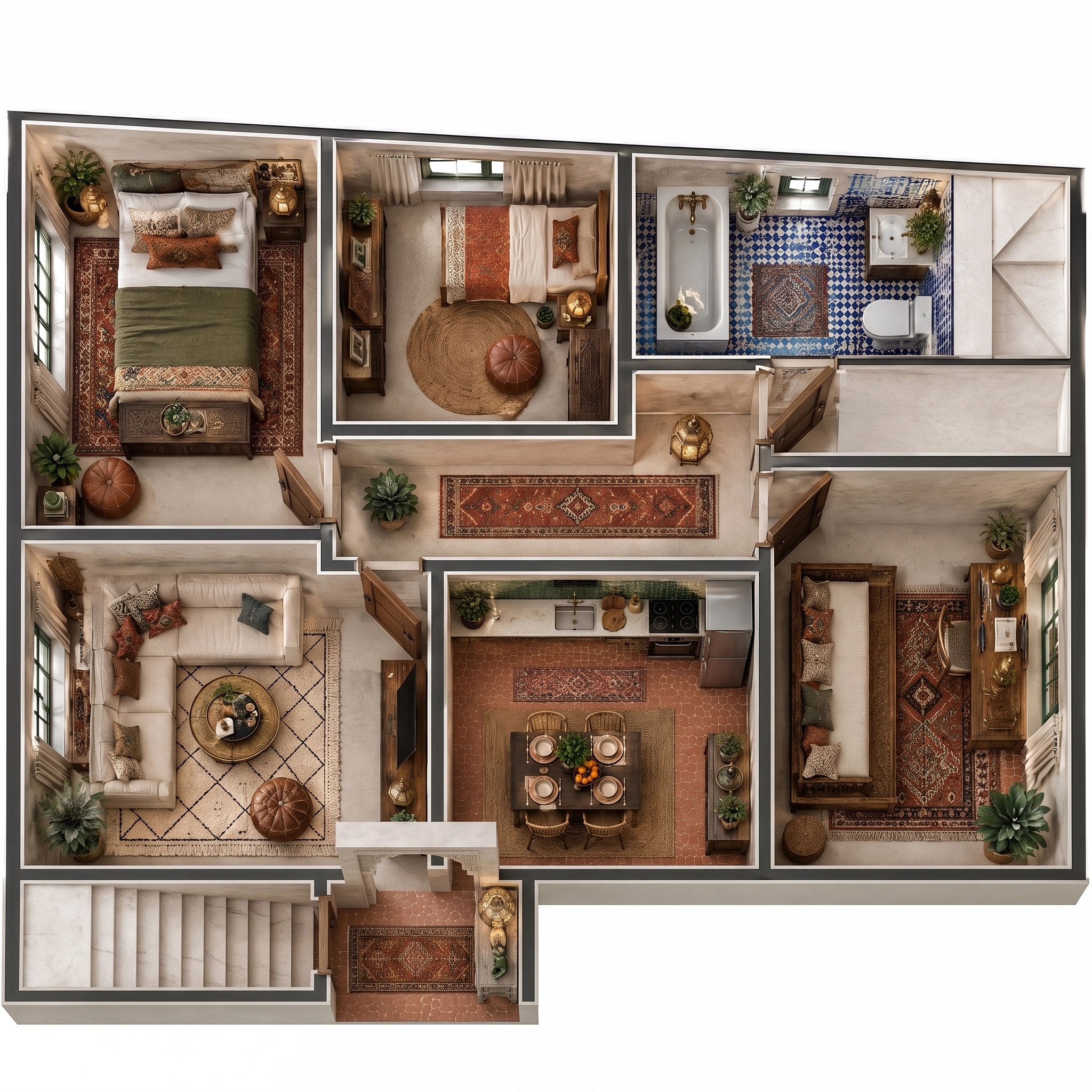 Interior design in Arabian / Moroccan style — Living Room by GenRoom AI