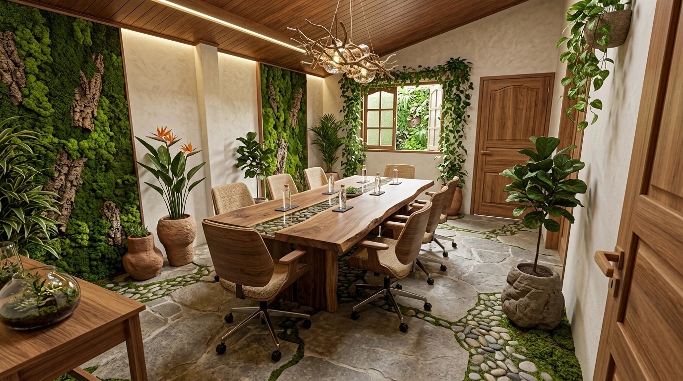 Design d'intérieur en style Biophilic — meeting_room par GenRoom AI