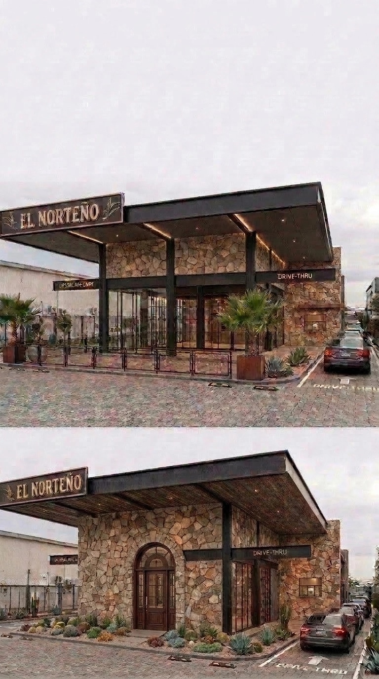 Facade design in Blacktec Facade style — Facade by GenRoom AI