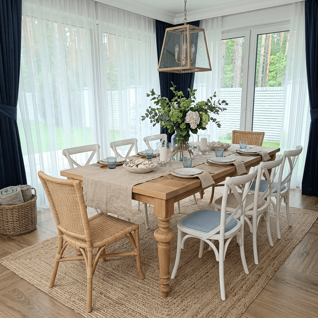 Návrh interiéru ve stylu Coastal / Hamptons styl — dining_room od GenRoom AI