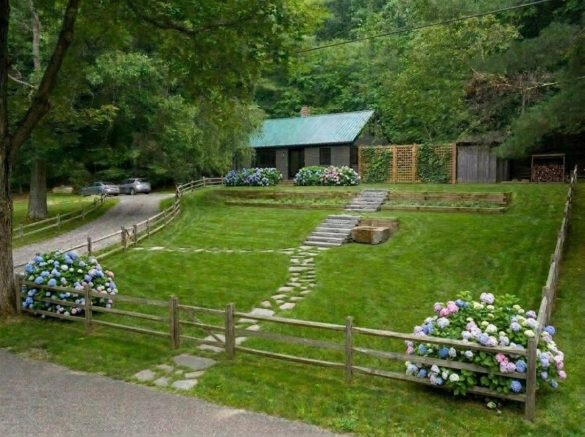 Landscape design in Scandinavian Garden style — Yard by GenRoom AI