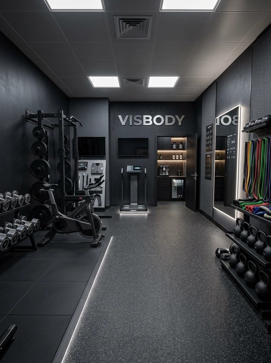 Interior design in Blacktec style — fitness by GenRoom AI