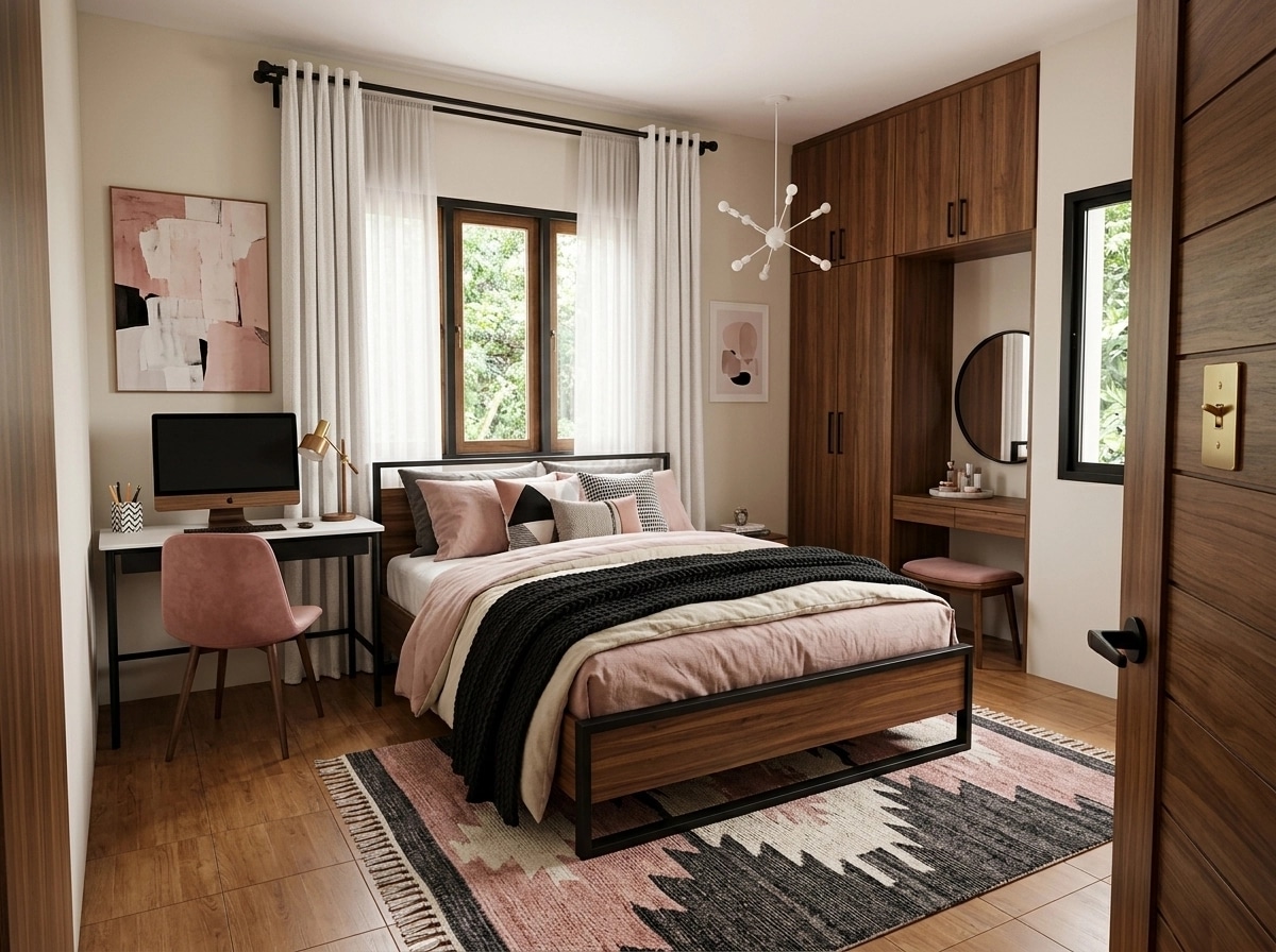 Interior design in Mid-Century Modern style — Bedroom by GenRoom AI