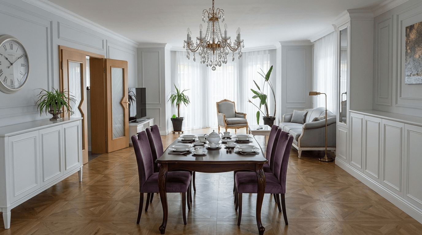 Interior design in Neoclassic style — dining_room by GenRoom AI