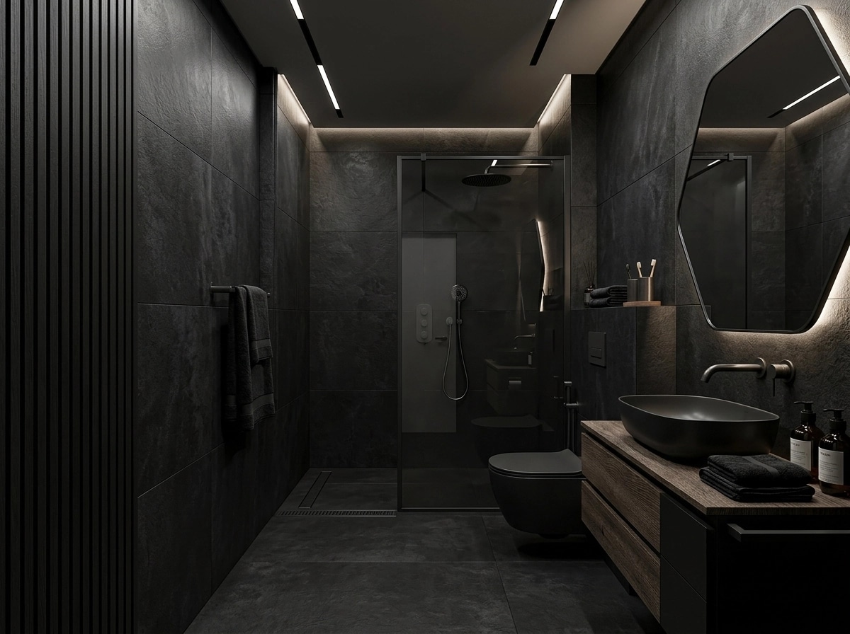Blacktec Bathroom design — interior photo by GenRoom AI