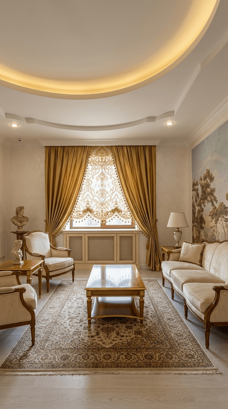 Neoclassic Soggiorno design — interior photo by GenRoom AI