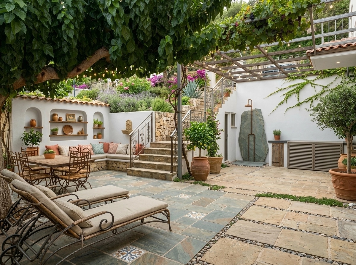 Landscape design in Mediterranean Yard style — Yard by GenRoom AI