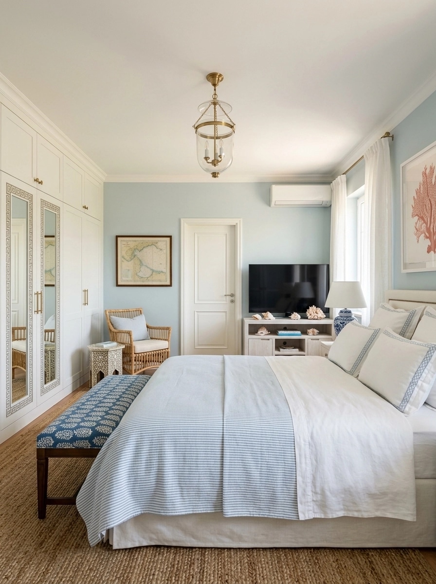 Interior design in Coastal / Hamptons style — Bedroom by GenRoom AI