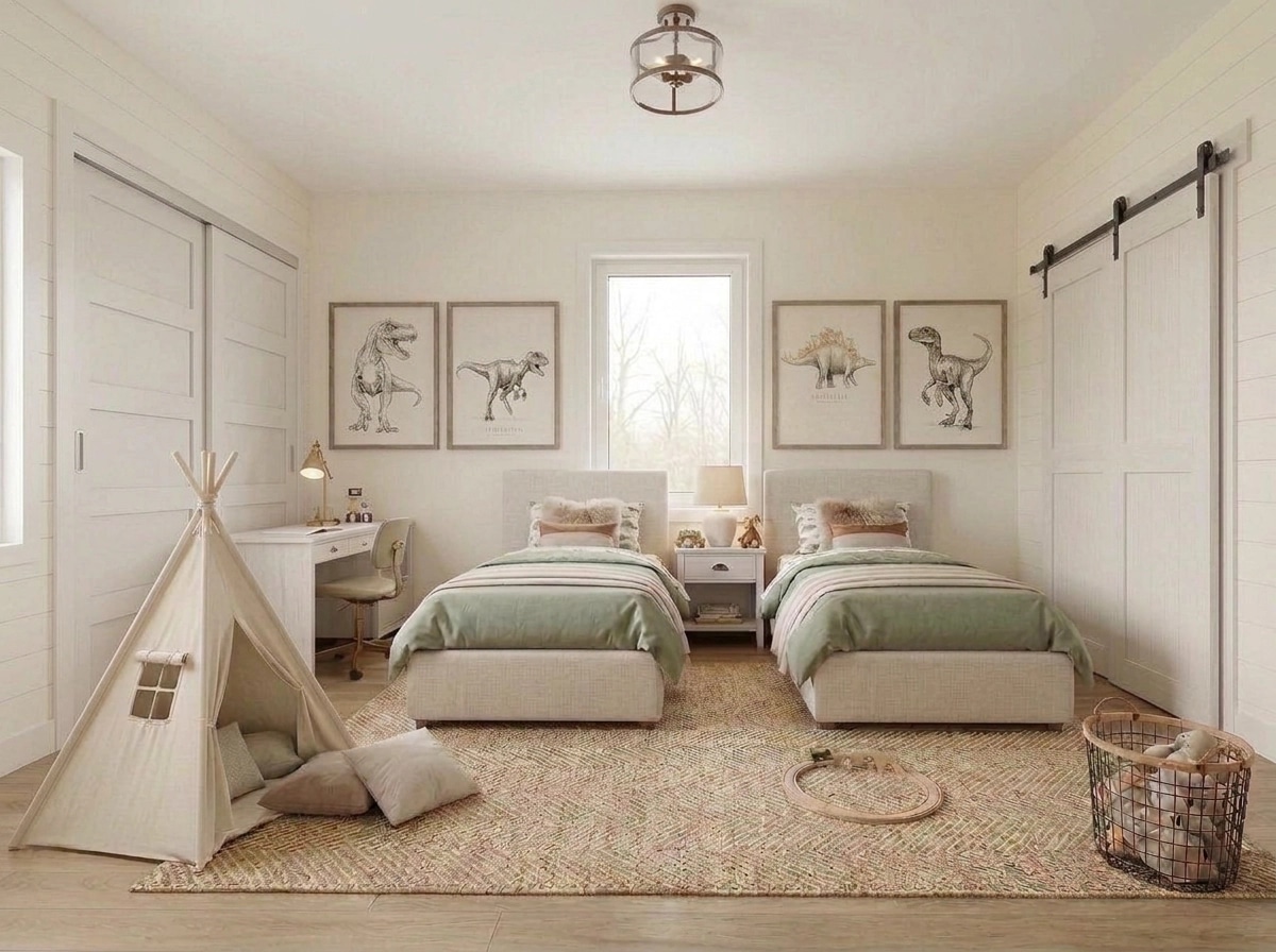 Interior design in Modern Farmhouse style — Kids Room by GenRoom AI