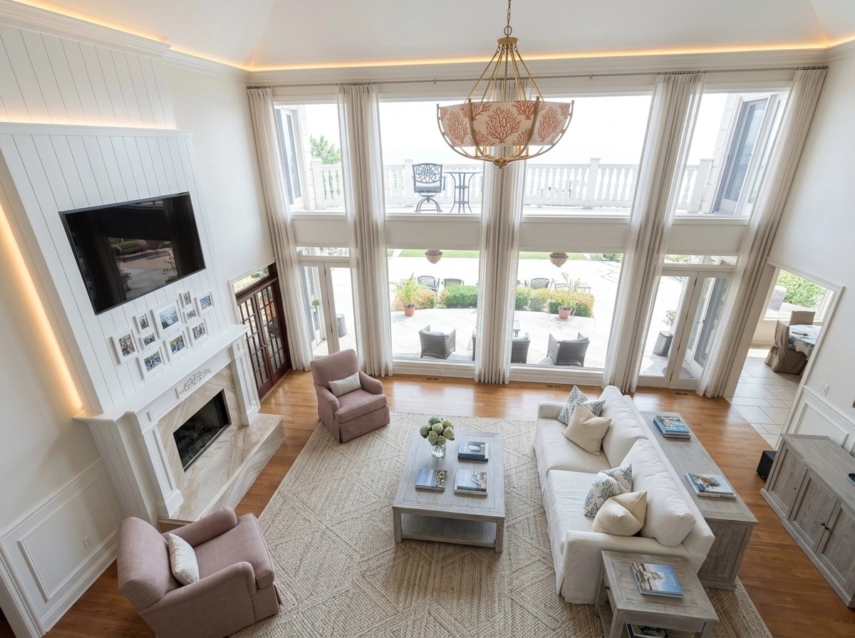 Interior design in Coastal / Hamptons style — Living Room by GenRoom AI