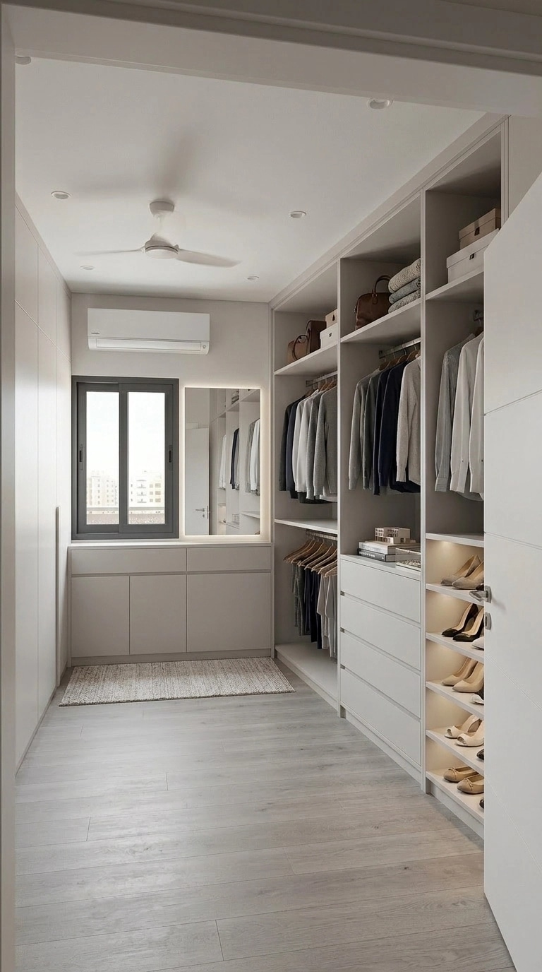 Interior design in Minimalism style — wardrobe by GenRoom AI