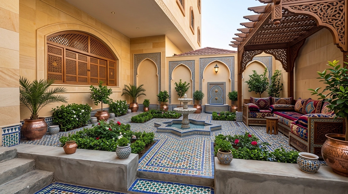 Landscape design in Arabian Courtyard style — Yard by GenRoom AI