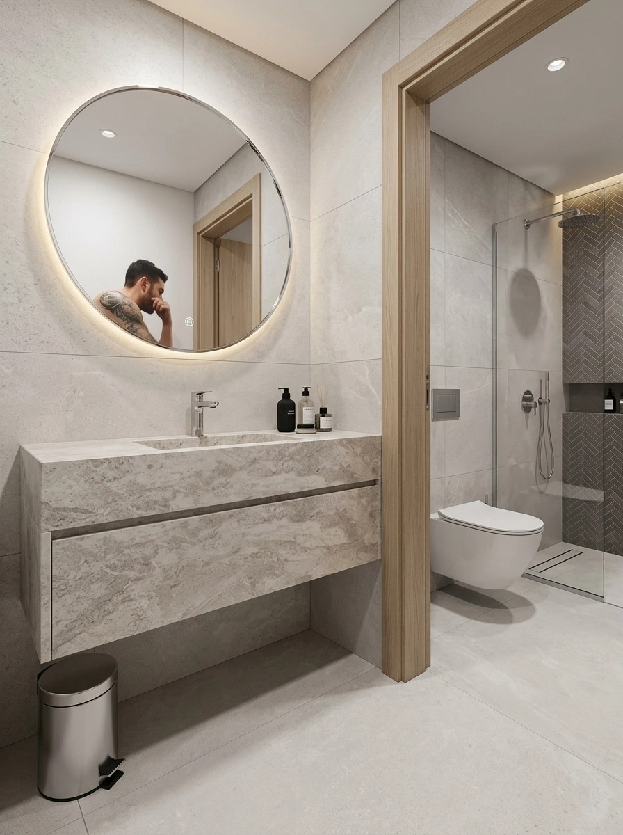 Bathroom interior in Contemporary style — photo by GenRoom AI
