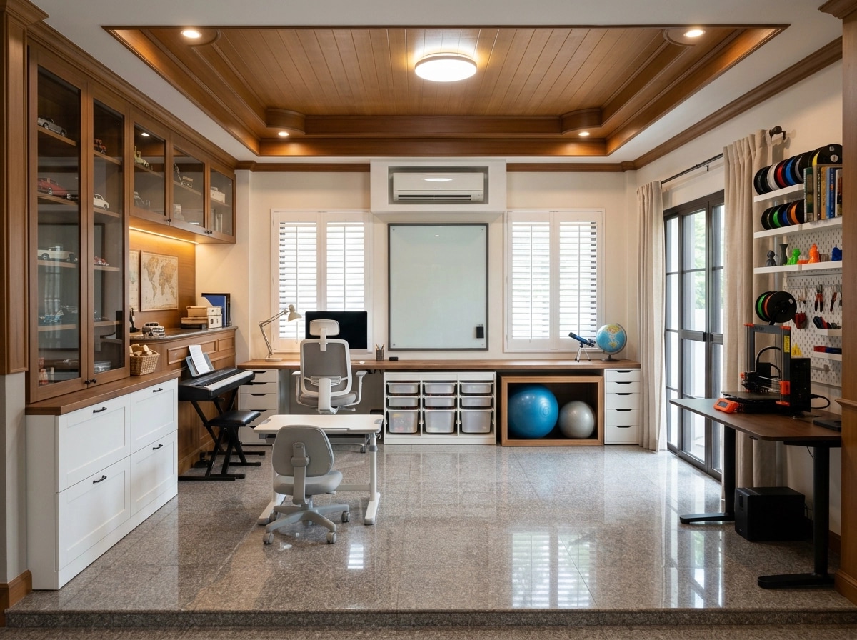 Office interior in Modern Farmhouse style — photo by GenRoom AI