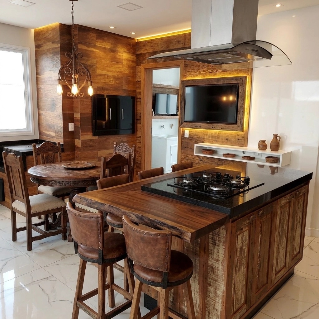 Interior design in Rustic style — dining_room by GenRoom AI