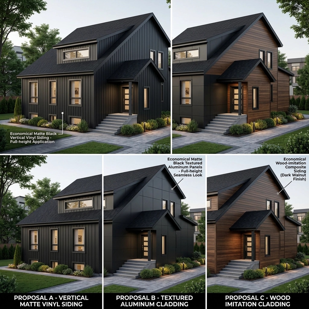 Facade design in Blacktec Facade style — Facade by GenRoom AI