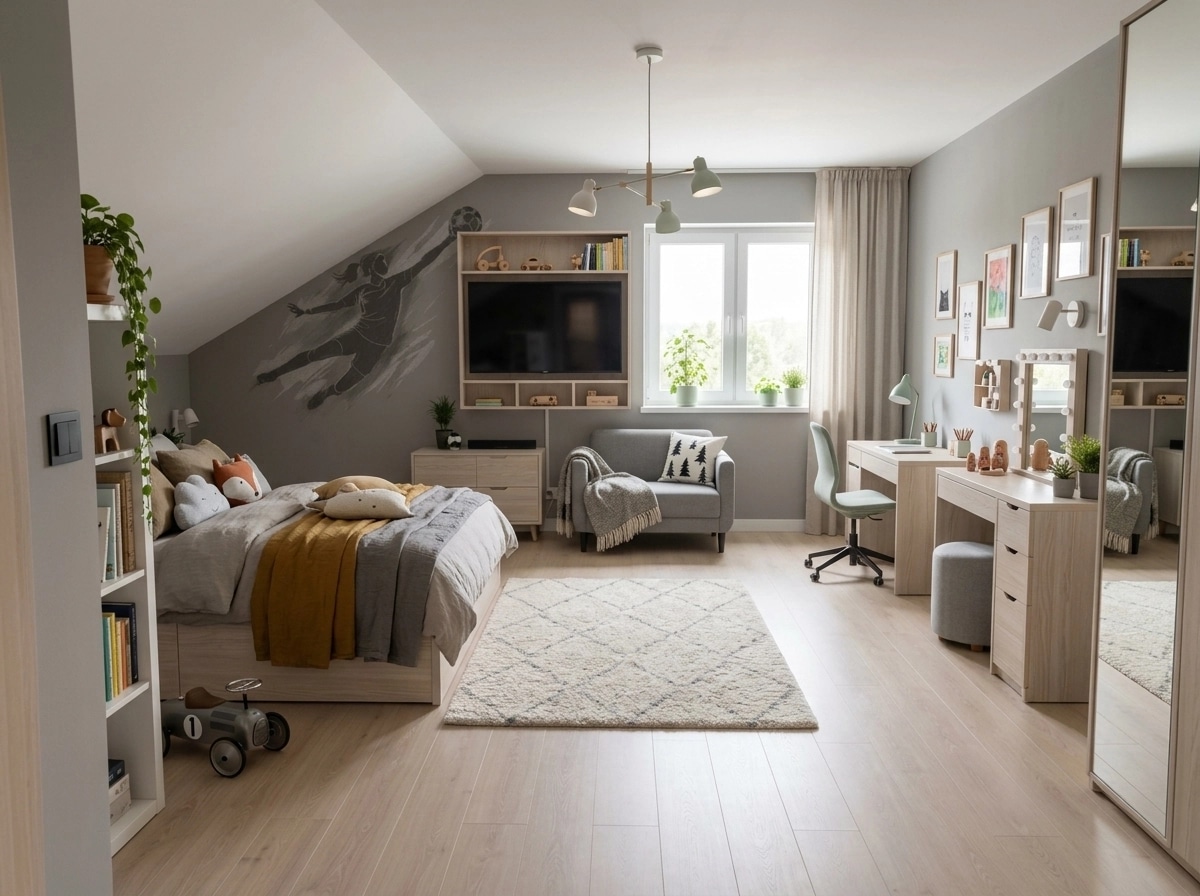 Scandinavian Kids Room design — interior photo by GenRoom AI