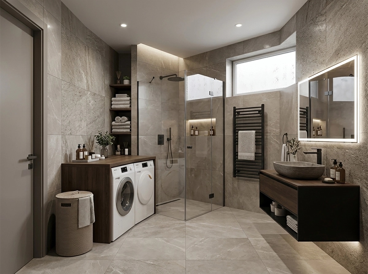 Bathroom interior in Contemporary style — photo by GenRoom AI