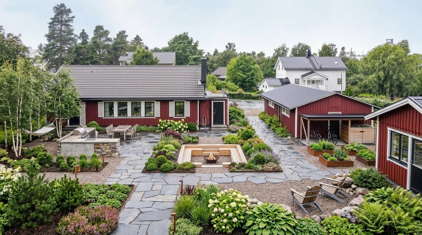 Scandinavian Garden Jardim design — yard photo by GenRoom AI