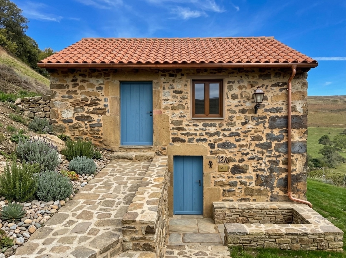 Diseño de fachada en estilo Mediterranean Facade — Fachada por GenRoom AI