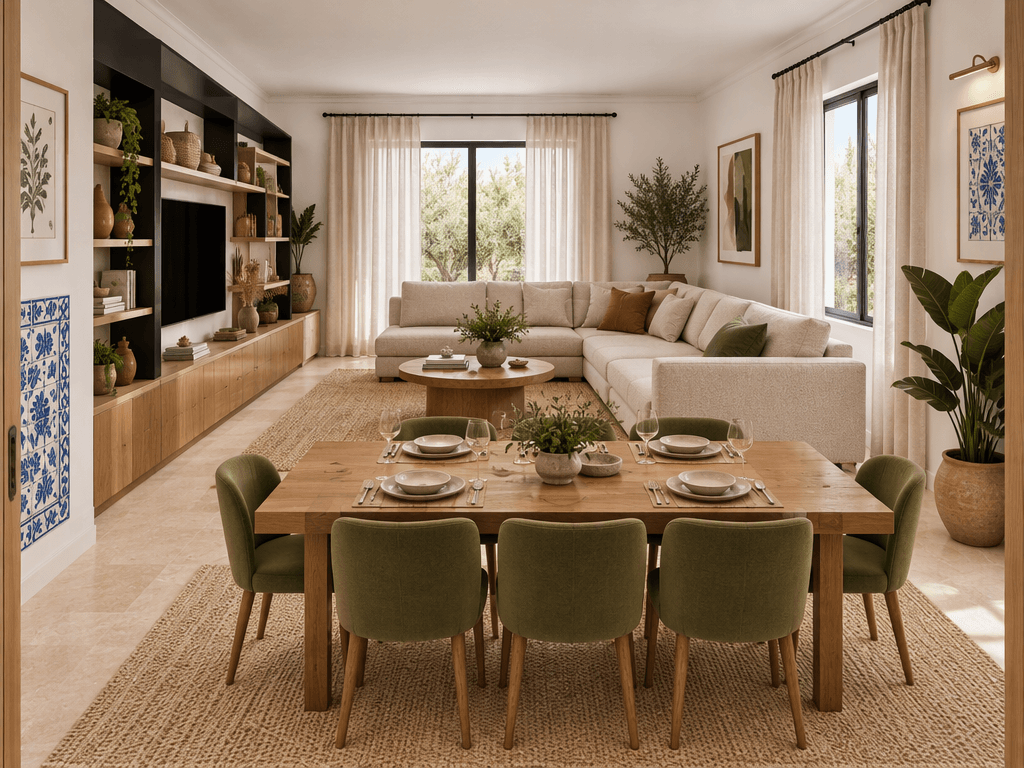 Design d'intérieur en style Portuguese Modern — Salon par GenRoom AI