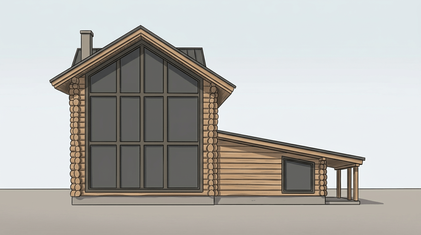 Facade design in Barnhouse Facade style — photo by GenRoom AI