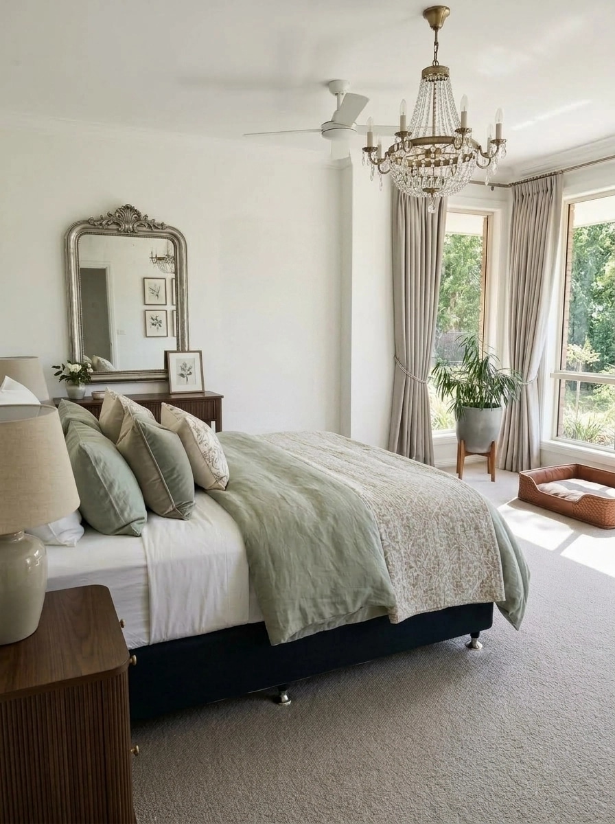 Transitional Bedroom design — interior photo by GenRoom AI