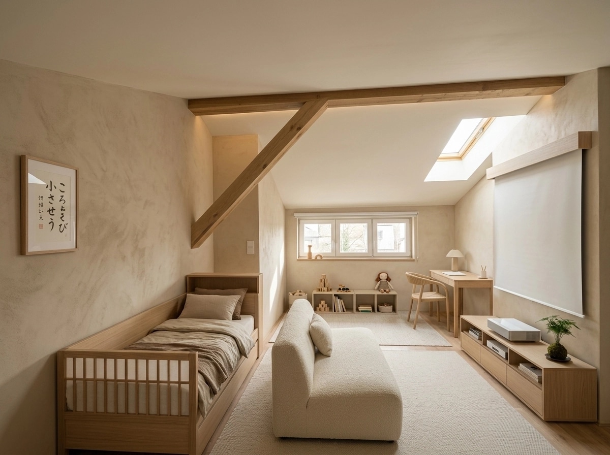 Interior design in Japandi style — Kids Room by GenRoom AI