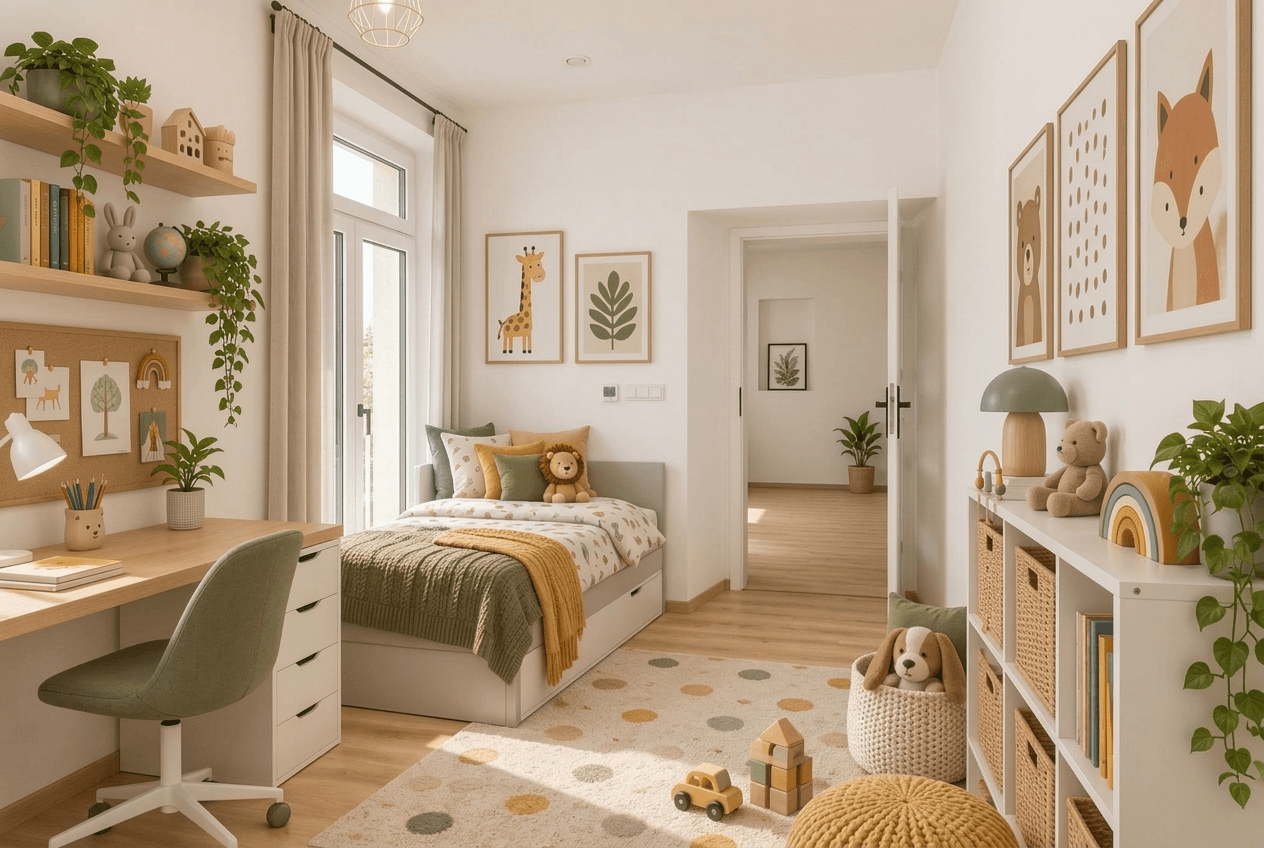 Contemporary Kids Room design — interior photo by GenRoom AI