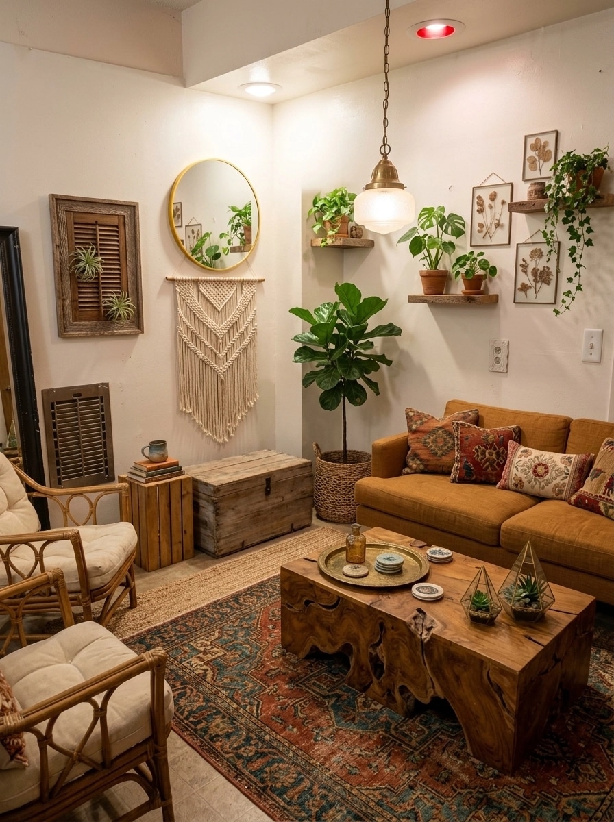 Interior design in Bohemian style — Living Room by GenRoom AI