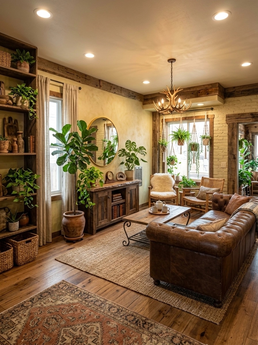 Interior design in Rustic style — Living Room by GenRoom AI