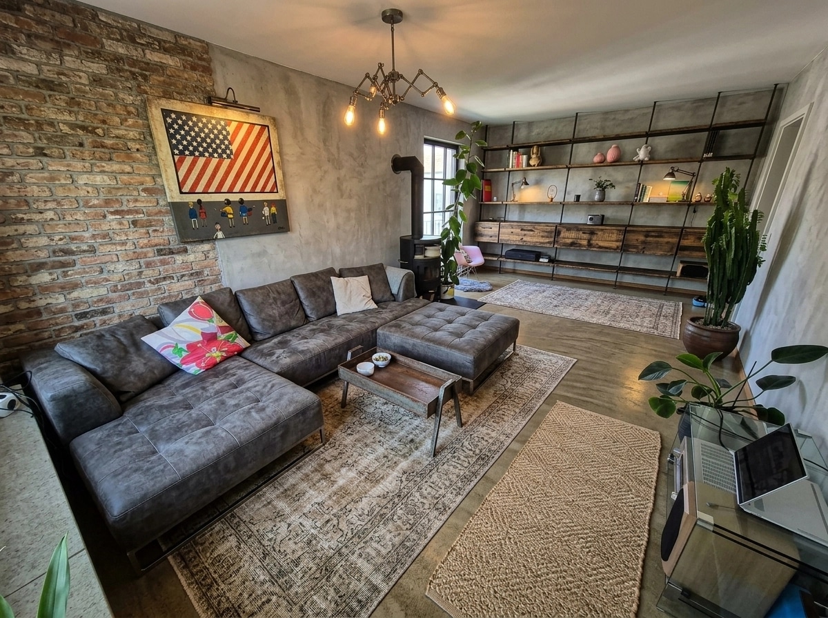 Interior design in Loft / Industrial style — Living Room by GenRoom AI