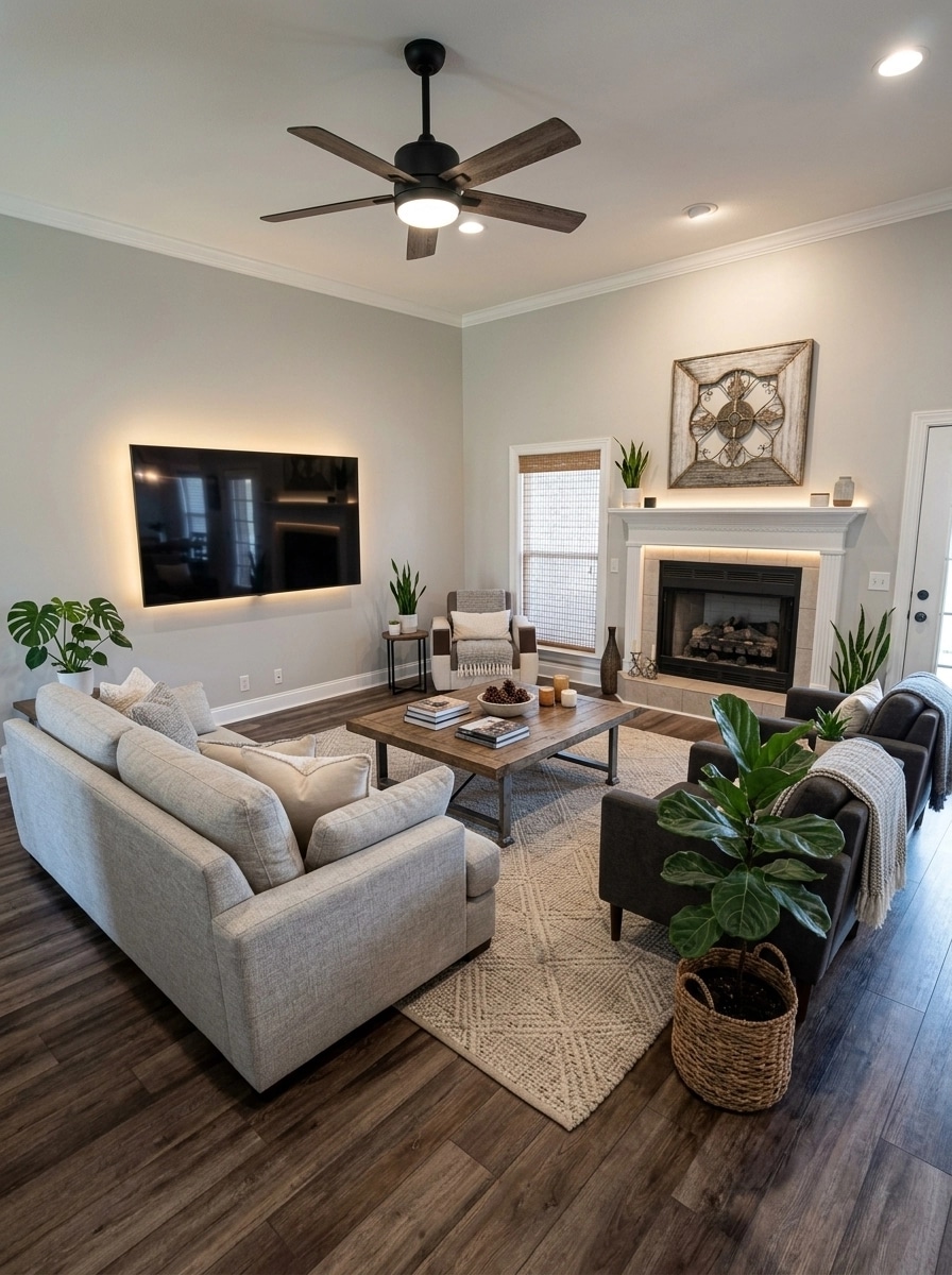 Modern Farmhouse Living Room design — interior photo by GenRoom AI
