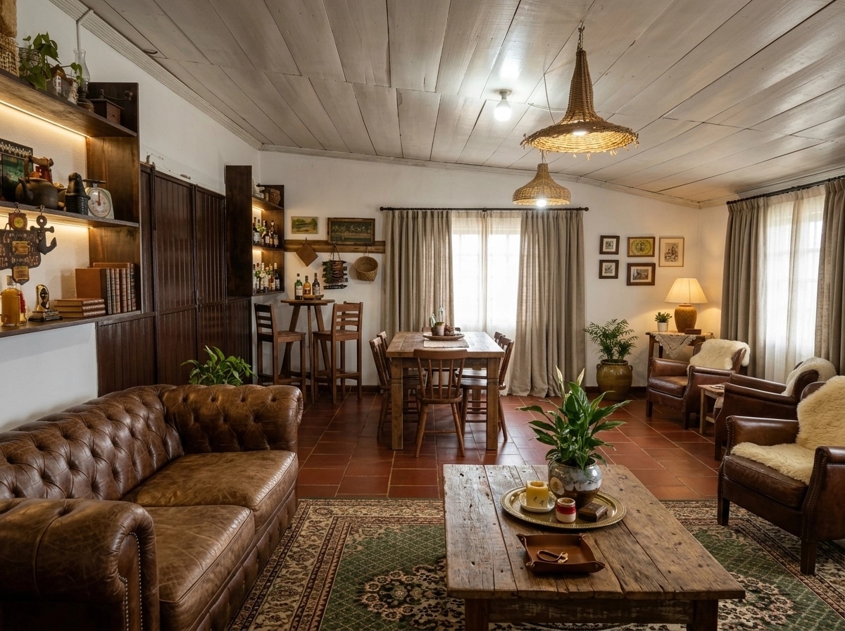 Interior design in Rustic style — Living Room by GenRoom AI