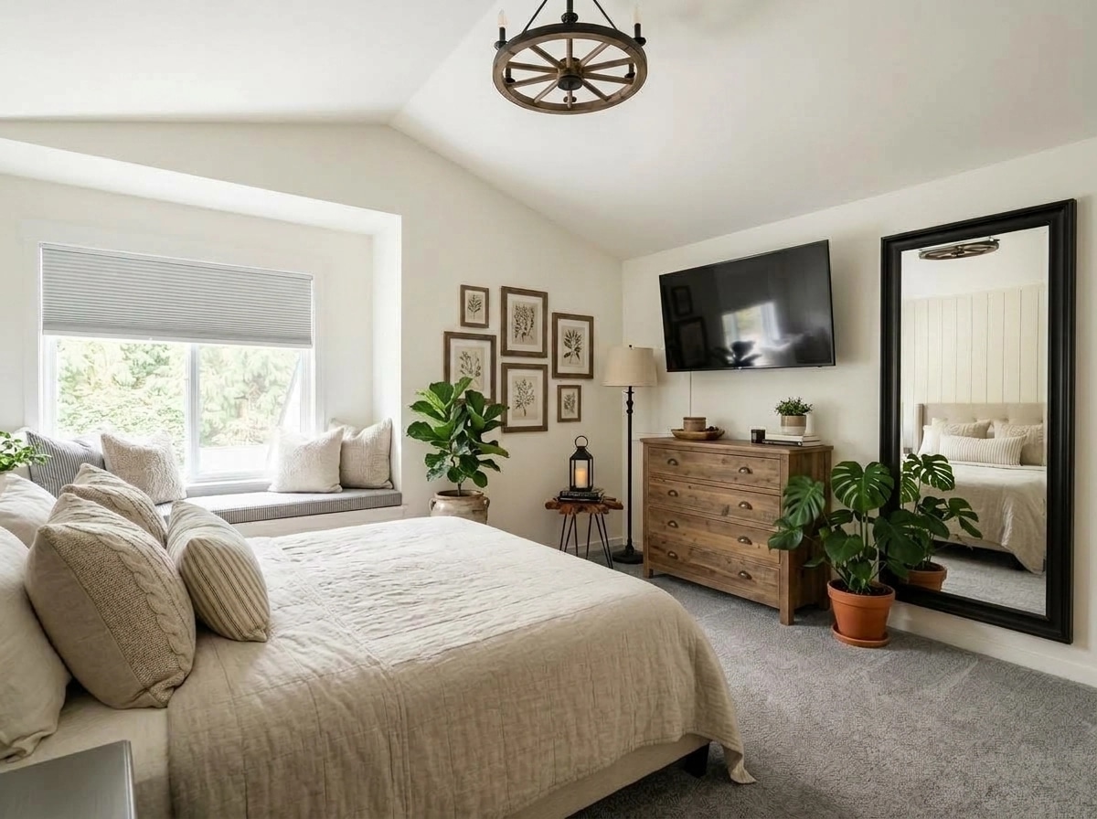 Interiördesign i stilen Modern Farmhouse — Sovrum av GenRoom AI