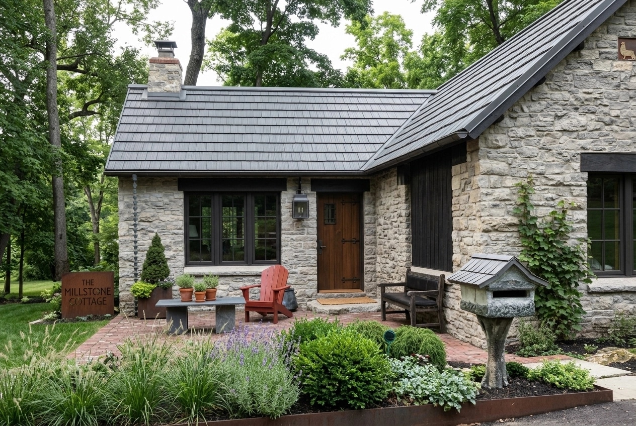 Facade design in Barnhouse Facade style — photo by GenRoom AI