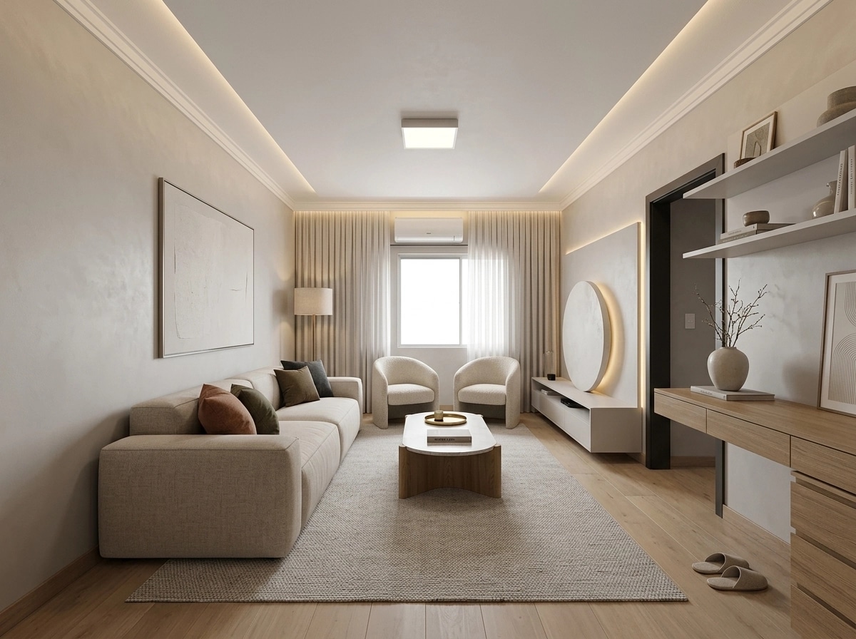 Minimalism Living Room design — interior photo by GenRoom AI